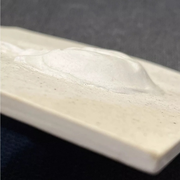 White Ceramic Tile with Embossed Design - Picture 3 of 4